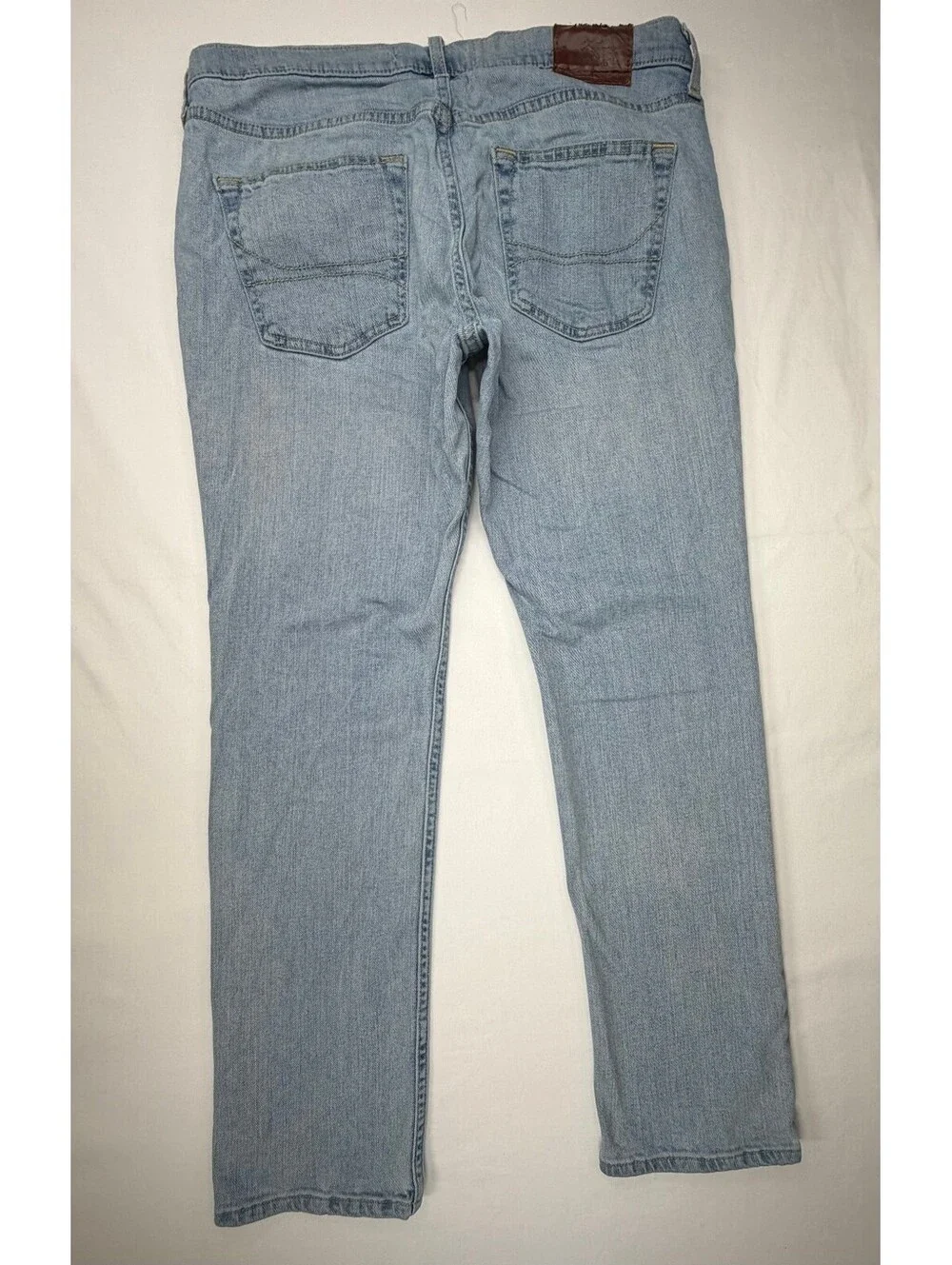 Hollister Men's Skinny Jeans Light Wash Denim Mid-Rise Faded Size 34 Blue